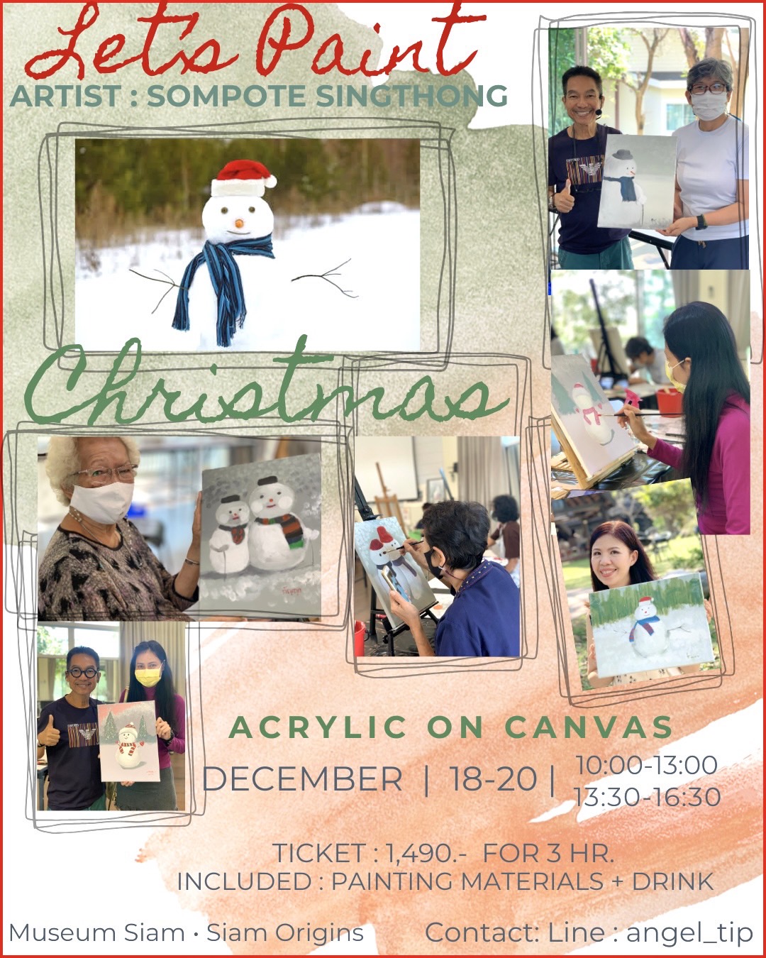 กิจกรรมวาดรูปสีอะคริลิคบนผ้าใบกับศิลปินอารมณ์ดี 'สมโภชน์ สิงห์ทอง'