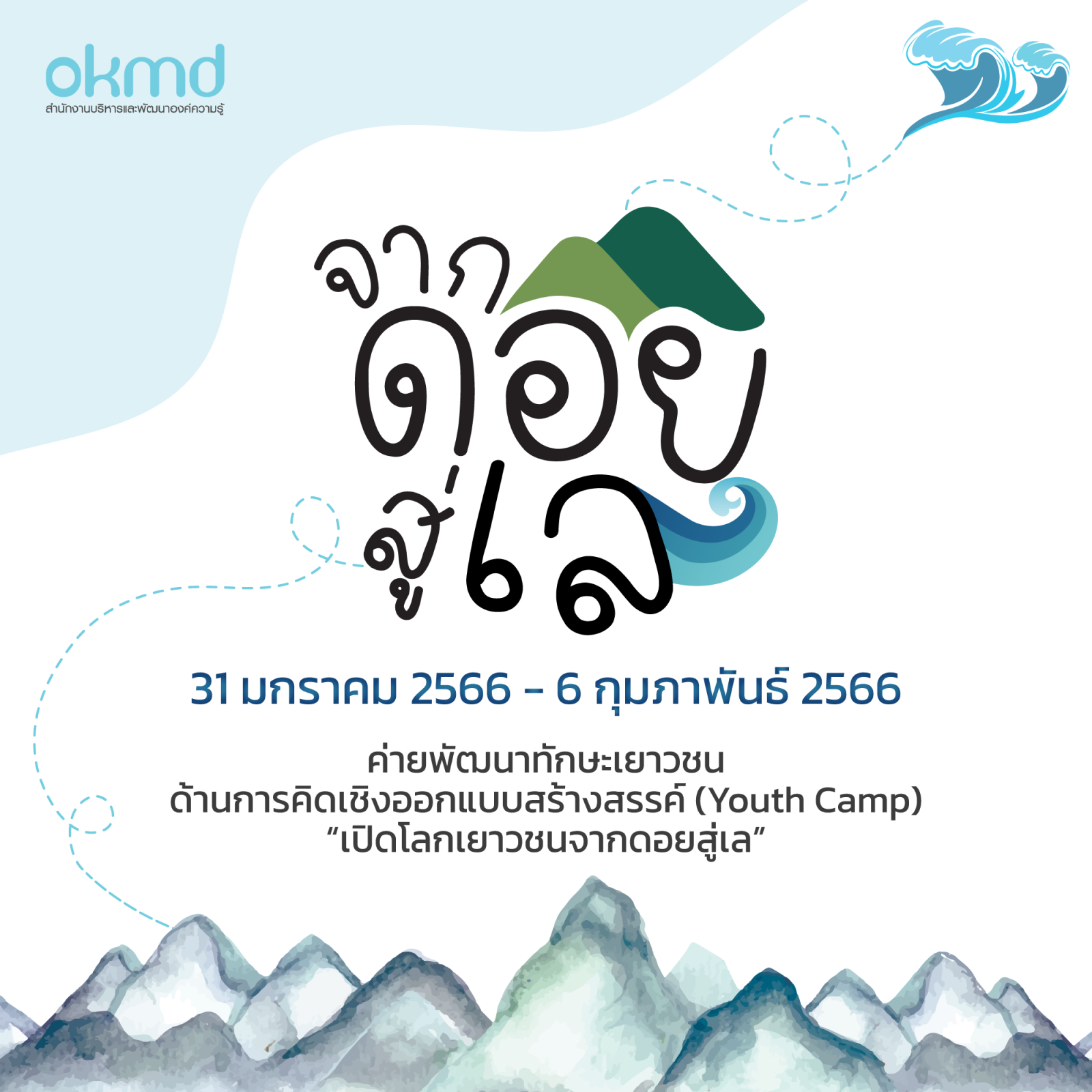 ค่ายพัฒนาทักษะเยาวชนด้านการคิดเชิงออกแบบสร้างสรรค์ (Youth Camp) "เปิดโลกเยาวชนจากดอยสู่เล" ค่ายพัฒนาทักษะเยาวชนด้านการคิดเชิงออกแบบสร้างสรรค์ (Youth Camp) "เปิดโลกเยาวชนจากดอยสู่เล"